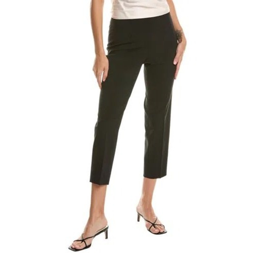 PIAZZA SEMPIONE Audrey P315 Black Wool Trousers IT 48 US 12 Made in Italy Nero